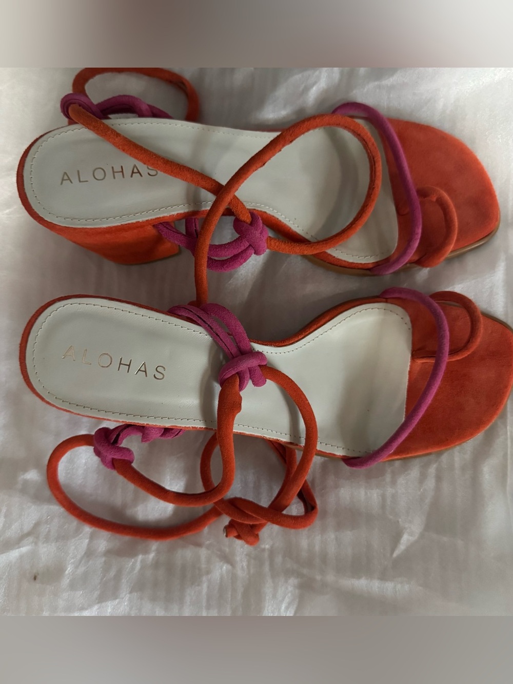 Paloma Sandal by Alohas - Pomelo Orange / Pink size 37 Made In Spain - Picture 3 of 10